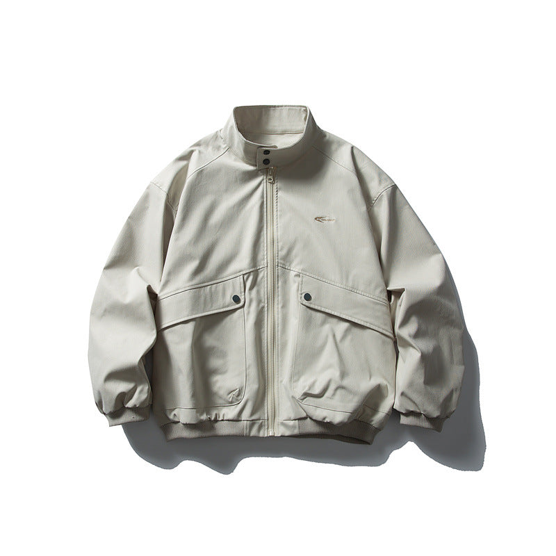 Unisex Oversize Boxy Bomberjacke mit Stehkragen und großen Pattentaschen Shop Nory