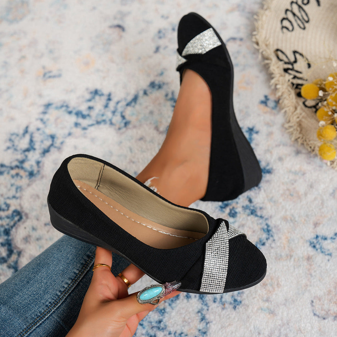Damen Komfortable Wedge-Pantoletten mit elegantem Krokodilleder-Design