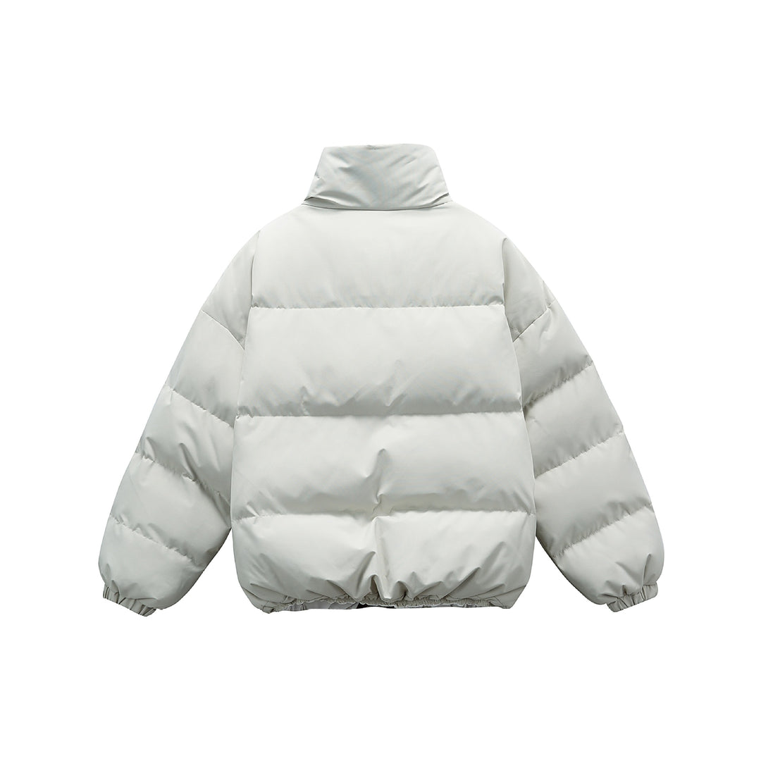 Unisex Kurzboxy wattierte Isolationsjacke mit extra hohem Stehkragen und kariertem Innenfutter Shop Nory