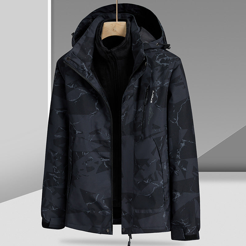 Herren Wasserabweisende Outdoor-Jacke mit integrierter Fleece-Innenjacke Shop Nory