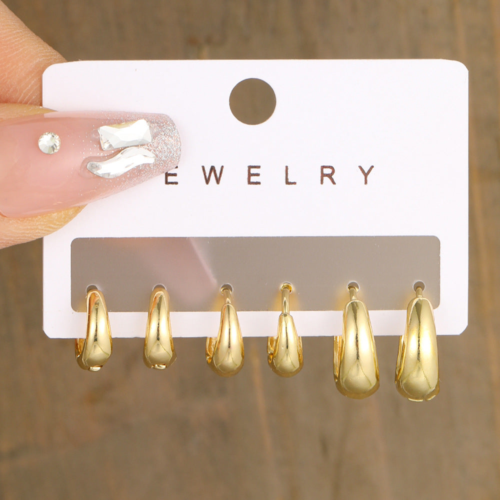 Damen Ohrringe Set mit modernem, geschwungenem Design Shop Nory