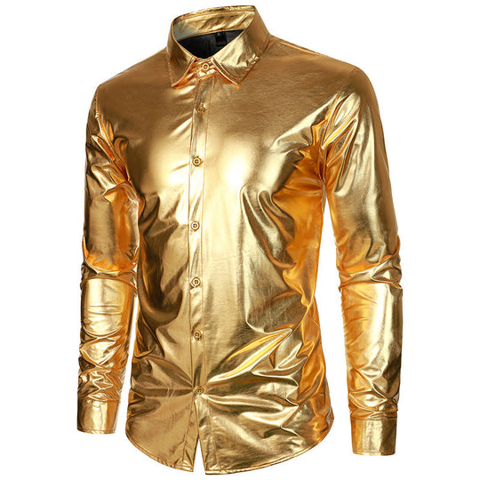 Herren Metallic Hemd