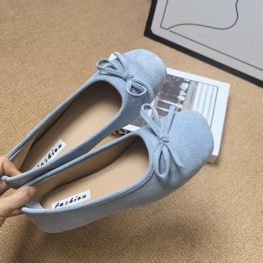 Damen Ballerinas mit elegantem Glanz und verspieltem Schleifendetail
