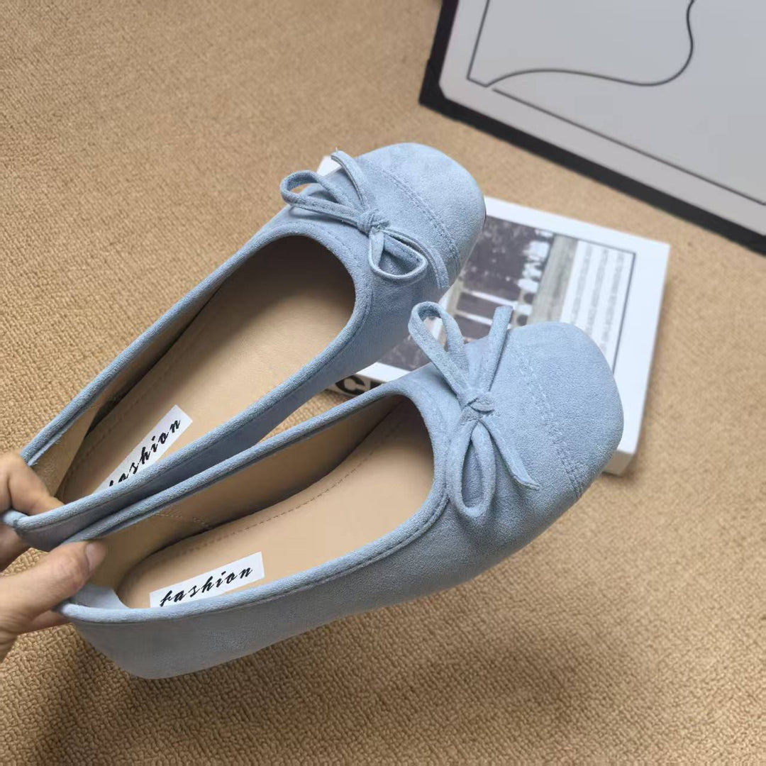 Damen Ballerinas mit elegantem Glanz und verspieltem Schleifendetail