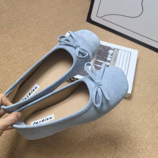 Damen Ballerinas mit elegantem Glanz und verspieltem Schleifendetail