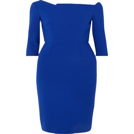 Damen Figurbetontes Bleistiftkleid mit schulterfreiem Carmenkragen und dreiviertelärmeln Shop Nory