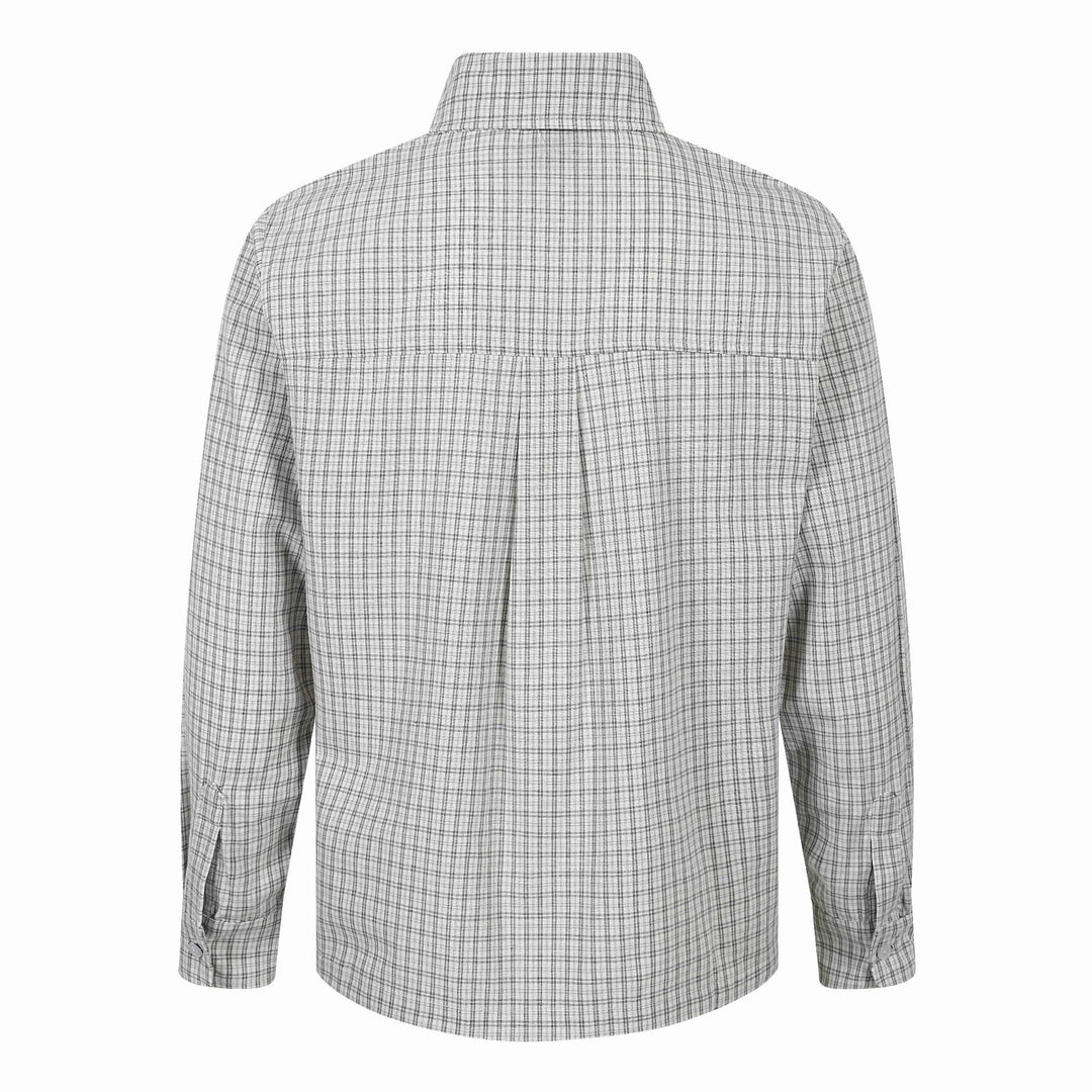 Herren Kariertes Gingham-Hemd mit Button-Down-Kragen und Bruststickerei Shop Nory