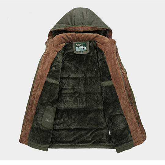 Herren Gefütterter Parka mit Kapuze und Kunstfellfutter Shop Nory