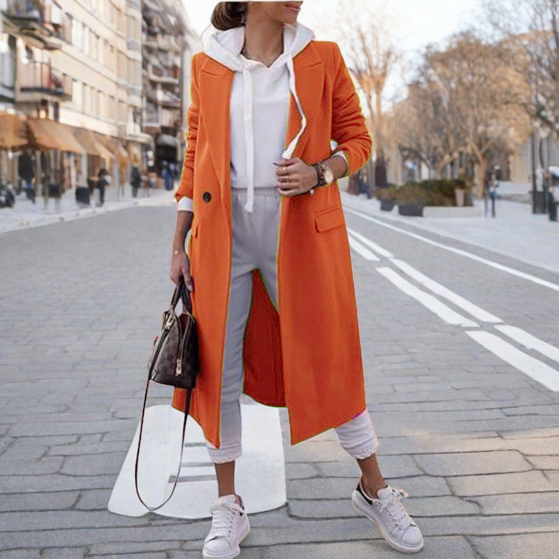Damen eleganter trenchcoat mit Kapuze