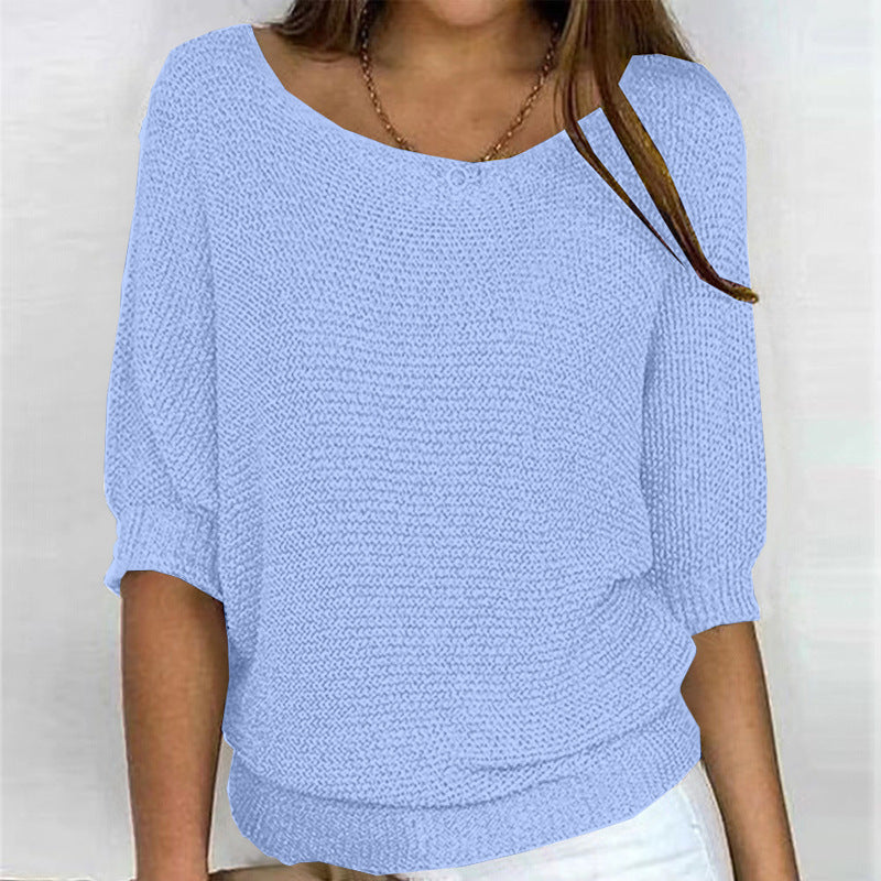 Damen nan legerer kastiger Feinstrickpullover mit weitem Ausschnitt Shop Nory
