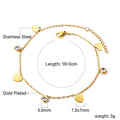 Damen zartes, goldplattiertes Armband mit funkelnden Zirkonia und herzförmigen Anhängern Shop Nory