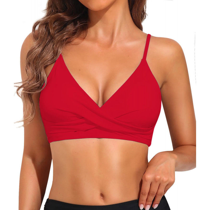 Damen Sportliches Bikini-Oberteil mit Wickel-Design