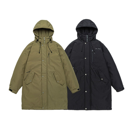 Herren Warmer winddichter Parka mit Kapuze, Steppfutter und Fronttaschen Shop Nory