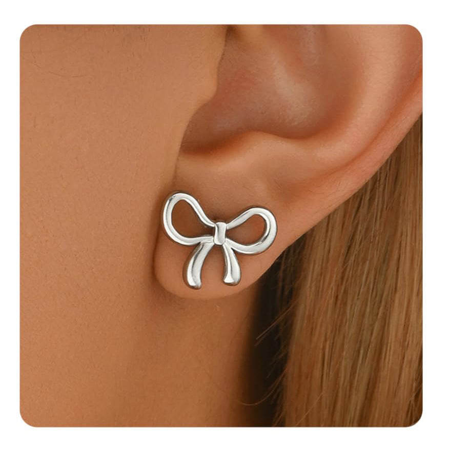Damen Ohrstecker mit modernem Schleifen-Design und edlem Finish Shop Nory