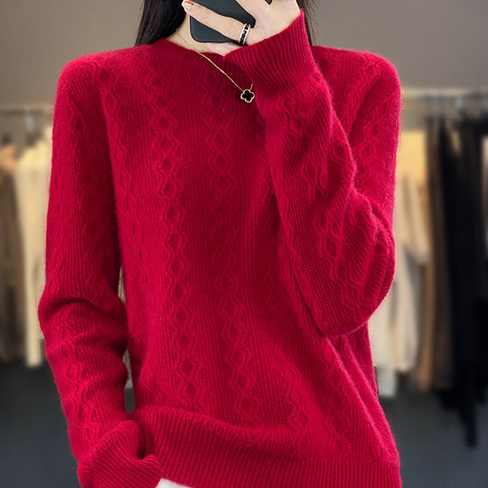 Damen Zopfmuster-Feinstrickpullover mit feiner Struktur und kastiger Silhouette Shop Nory