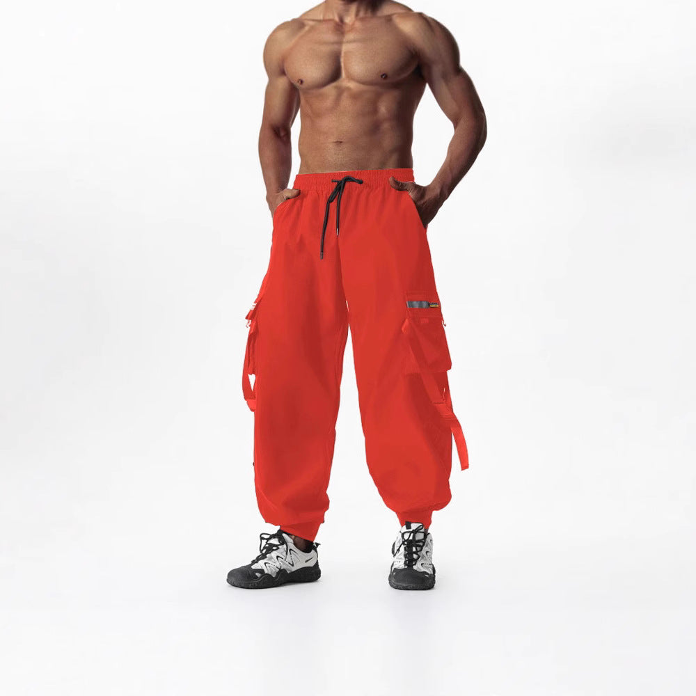 Herren Utility-Cargo-Jogginghose mit Tunnelzug, Beinschnallen & Mehrfachtaschen Shop Nory