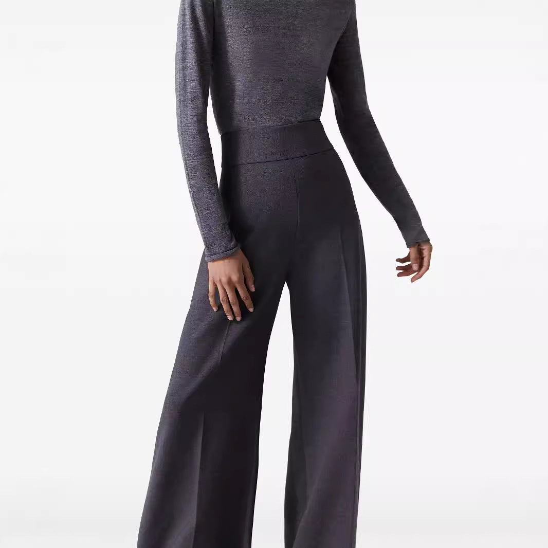 Damen High‑Waist ultraweite Palazzo‑Hose mit Bügelfalte und Bodensaum Shop Nory