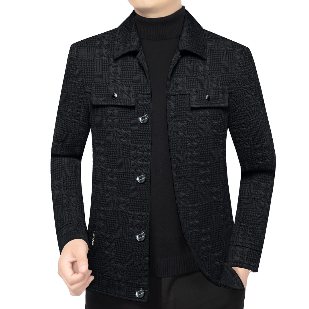 Herren Strukturiertes Overshirt im Glencheck-Relief mit Hemdkragen Shop Nory