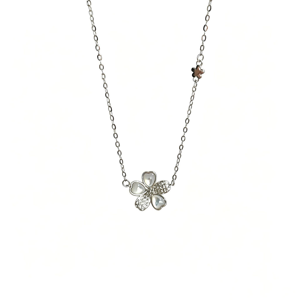 Damen Halskette mit floralen Zirkonia-Details Shop Nory