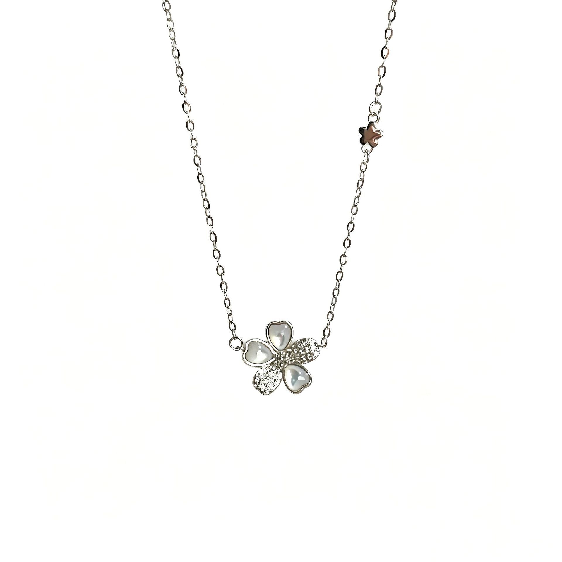 Damen Halskette mit floralen Zirkonia-Details Shop Nory