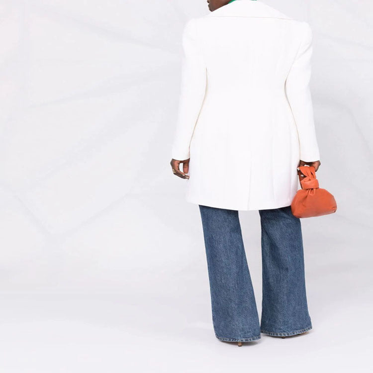 Damen Zweireihiger Boxy‑Mantel aus Wollmix mit breitem Revers und goldenen Zierknöpfen Shop Nory