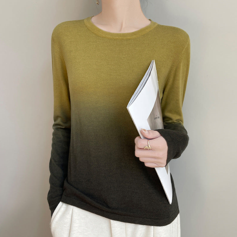 Damen Leichter Verlauf-Feinstrickpullover mit Rundhalsausschnitt und lockerer Passform Shop Nory
