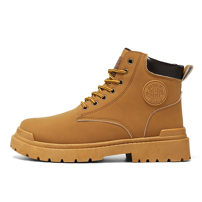 Herren Robuste Schnürboots aus hochwertigem Leder mit rutschfester Sohle
