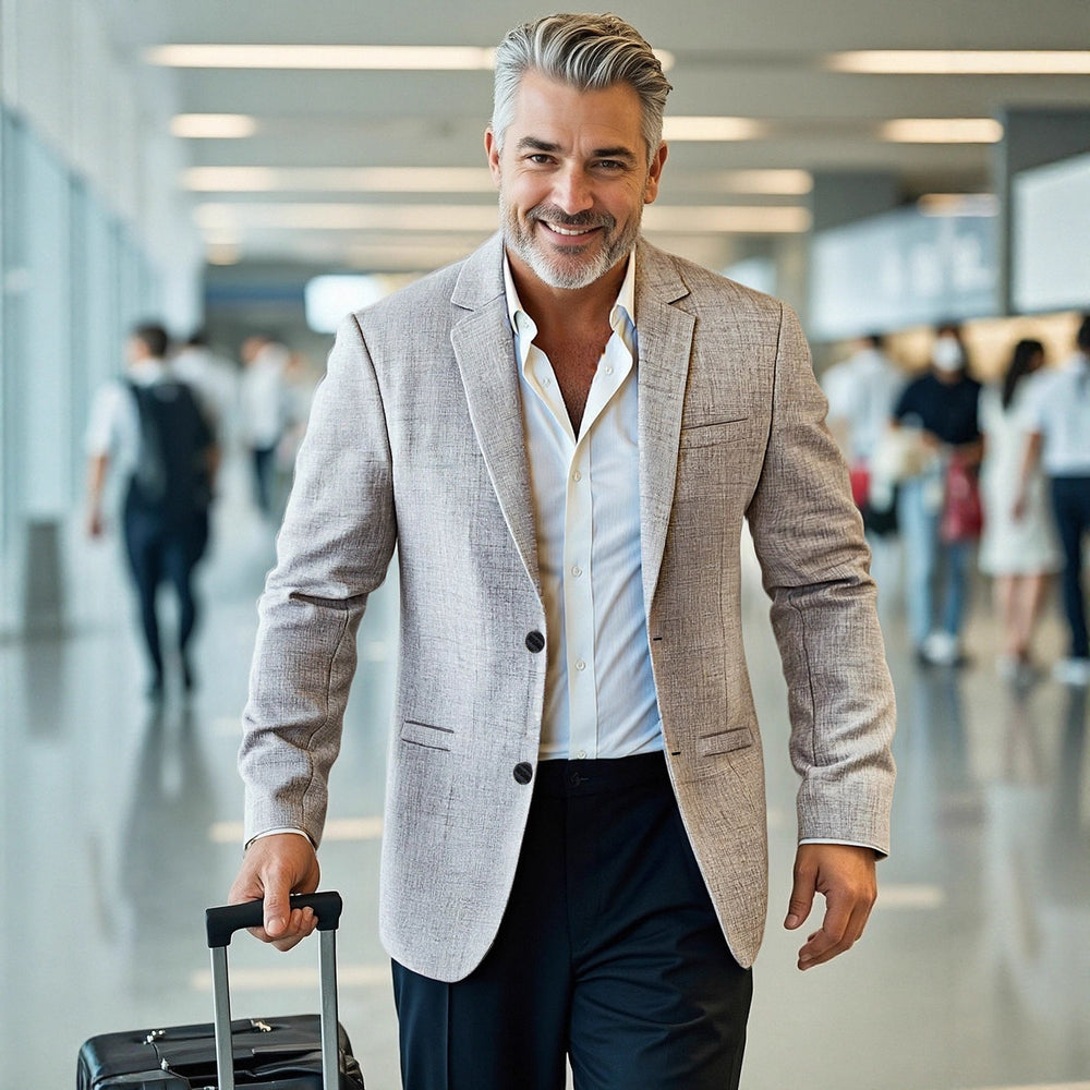 Herren eleganter, strukturierter Blazer mit modernem Schnitt