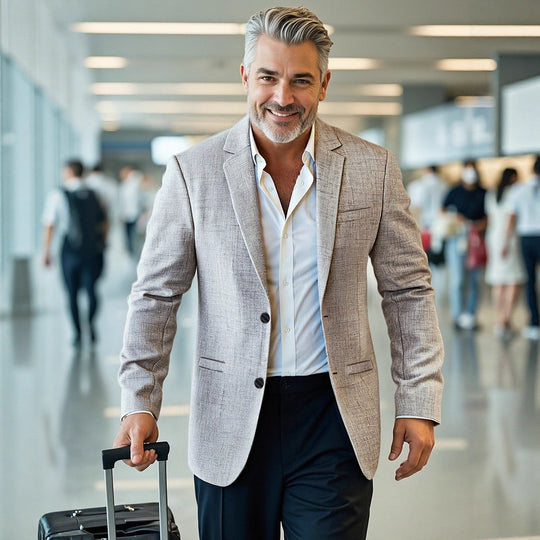 Herren eleganter, strukturierter Blazer mit modernem Schnitt