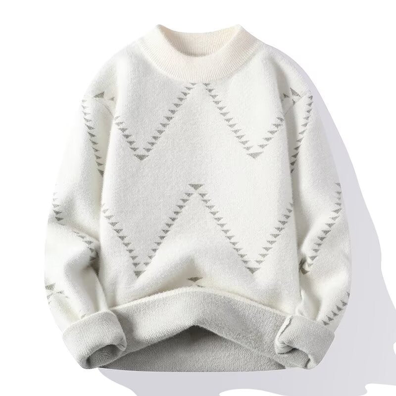 Damen Gemütlicher Strickpullover mit modernem Wellenmuster Shop Nory