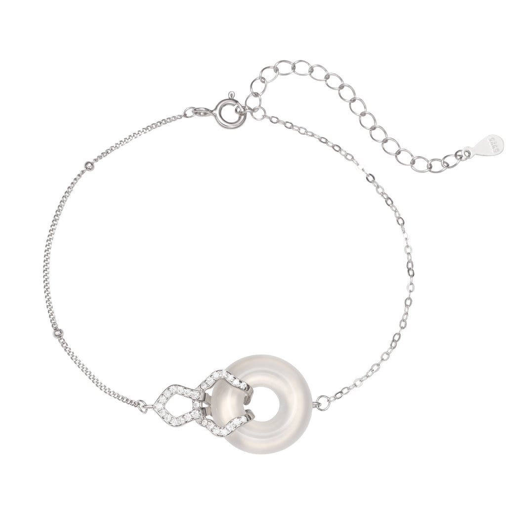 Damen Armband mit elegantem Donut-Anhänger und funkelnden Zirkonia Shop Nory