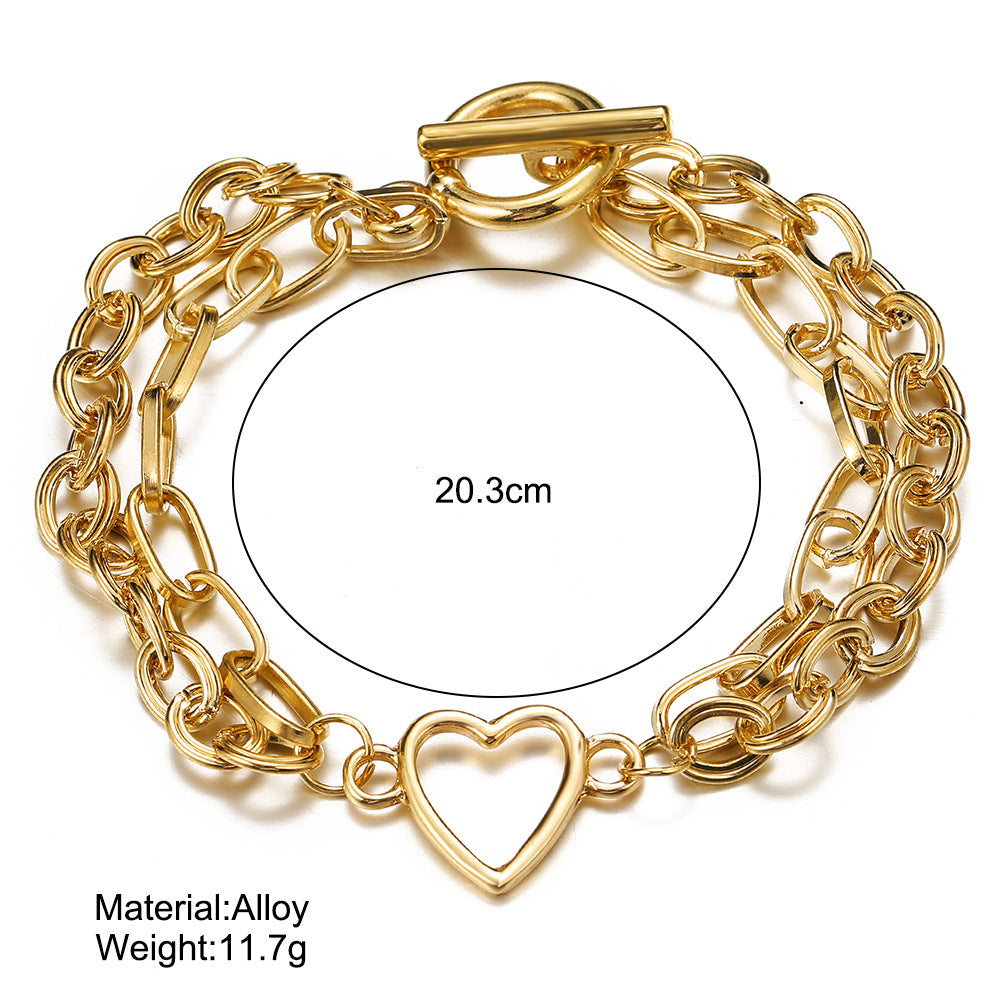 Damenarmband aus hochwertigem Edelstahl mit herzförmigem Anhänger Shop Nory