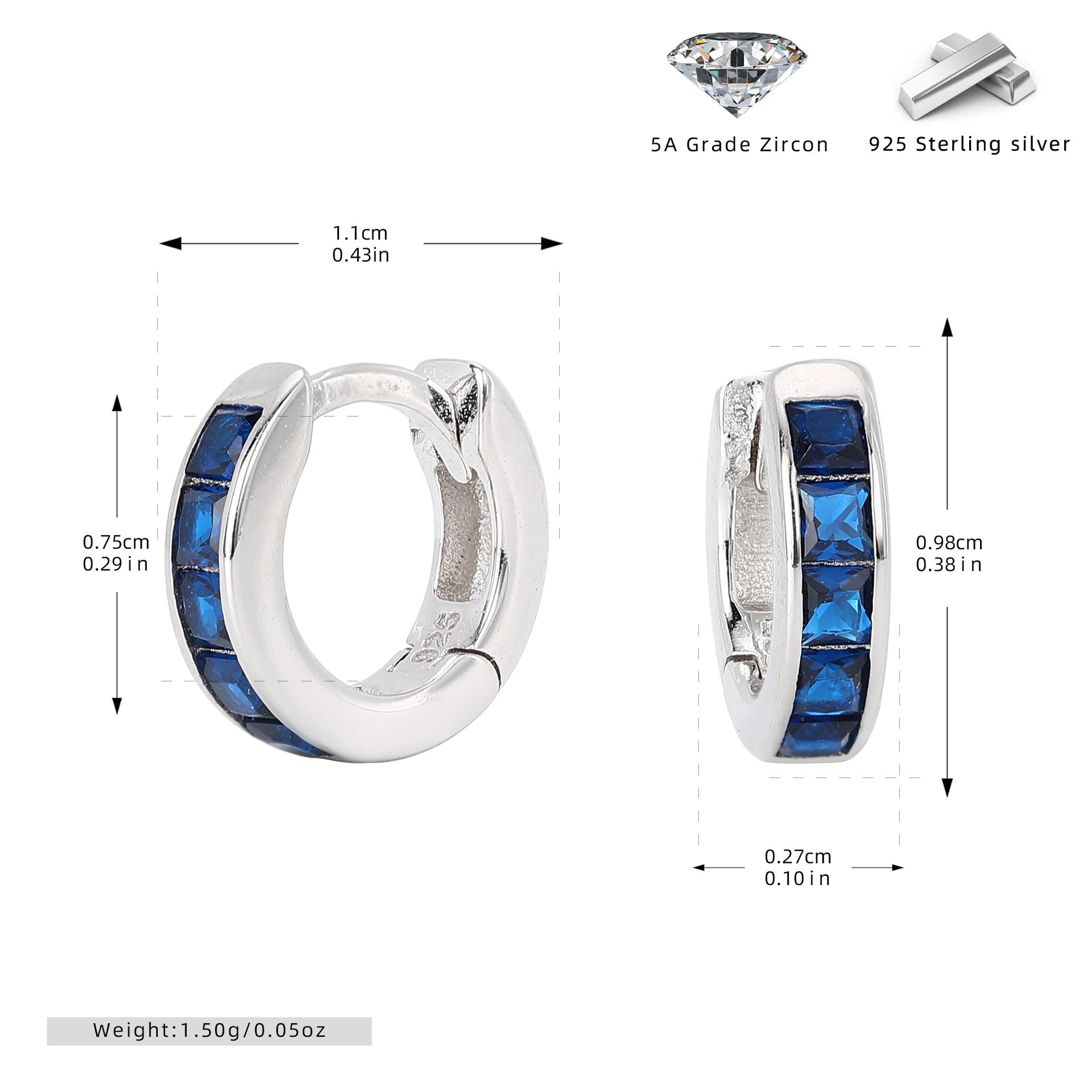 Damen Ohrcreolen mit funkelnden Zirkon-Akzenten aus hochwertigem 925 Sterling Silber Shop Nory