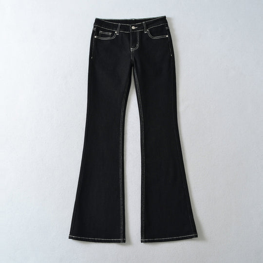 Damen Flared-Jeans mit dekorativer Mittelnaht und Kontrastnähten Shop Nory