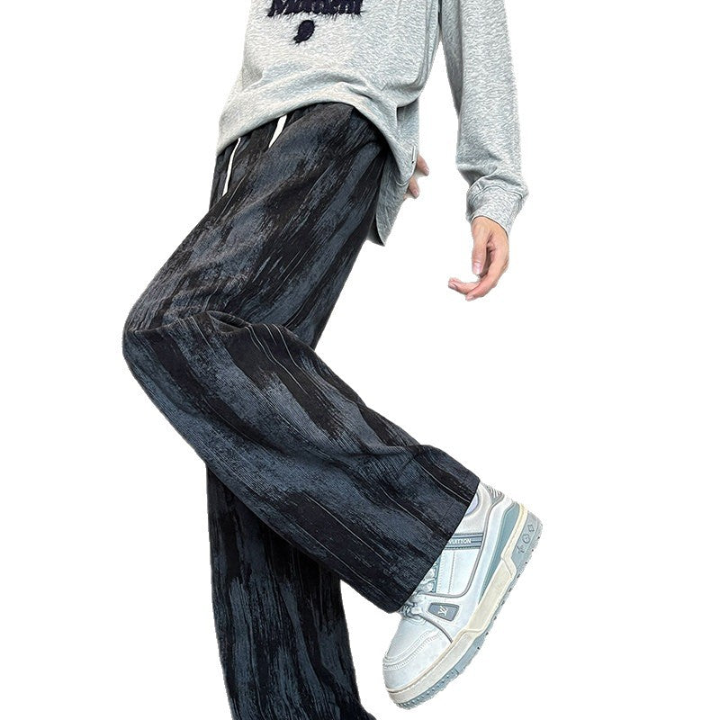 Herren Weit geschnittene Loungehose mit Marmorprint aus strukturiertem Jersey Shop Nory