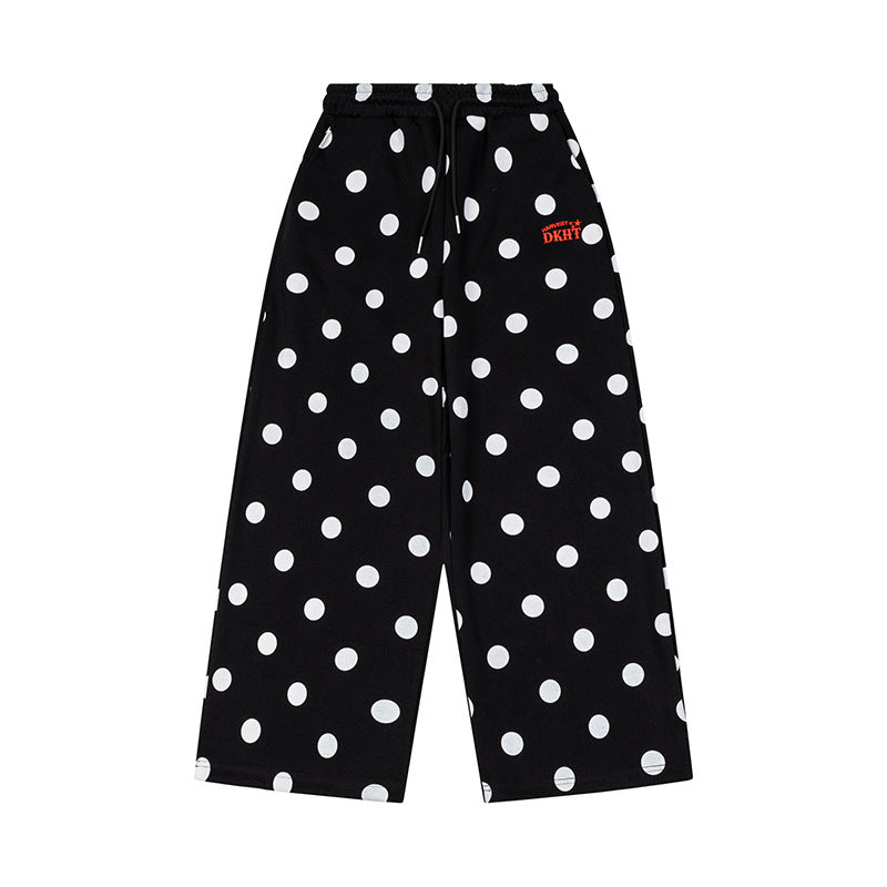 Damen Weite Culotte-Sweathose mit elastischem Komfortbund und Polka-Dot-Print Shop Nory