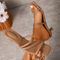 Damen Elegante Strandsandalen mit schmalen Riemen und niedrigem Absatz