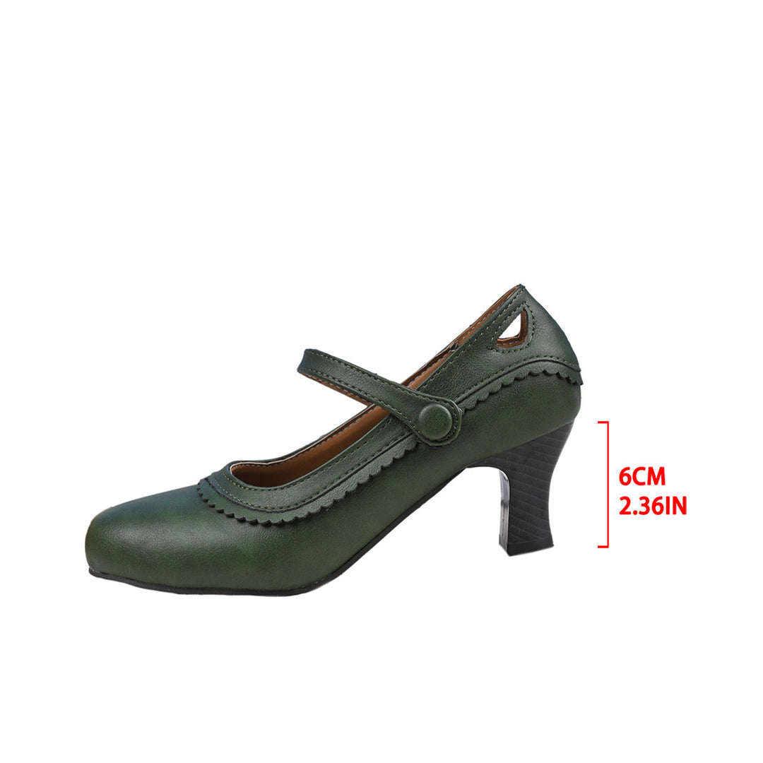 Damen elegante Mary Jane Pumps mit schicker Schnalle und komfortablem Absatz