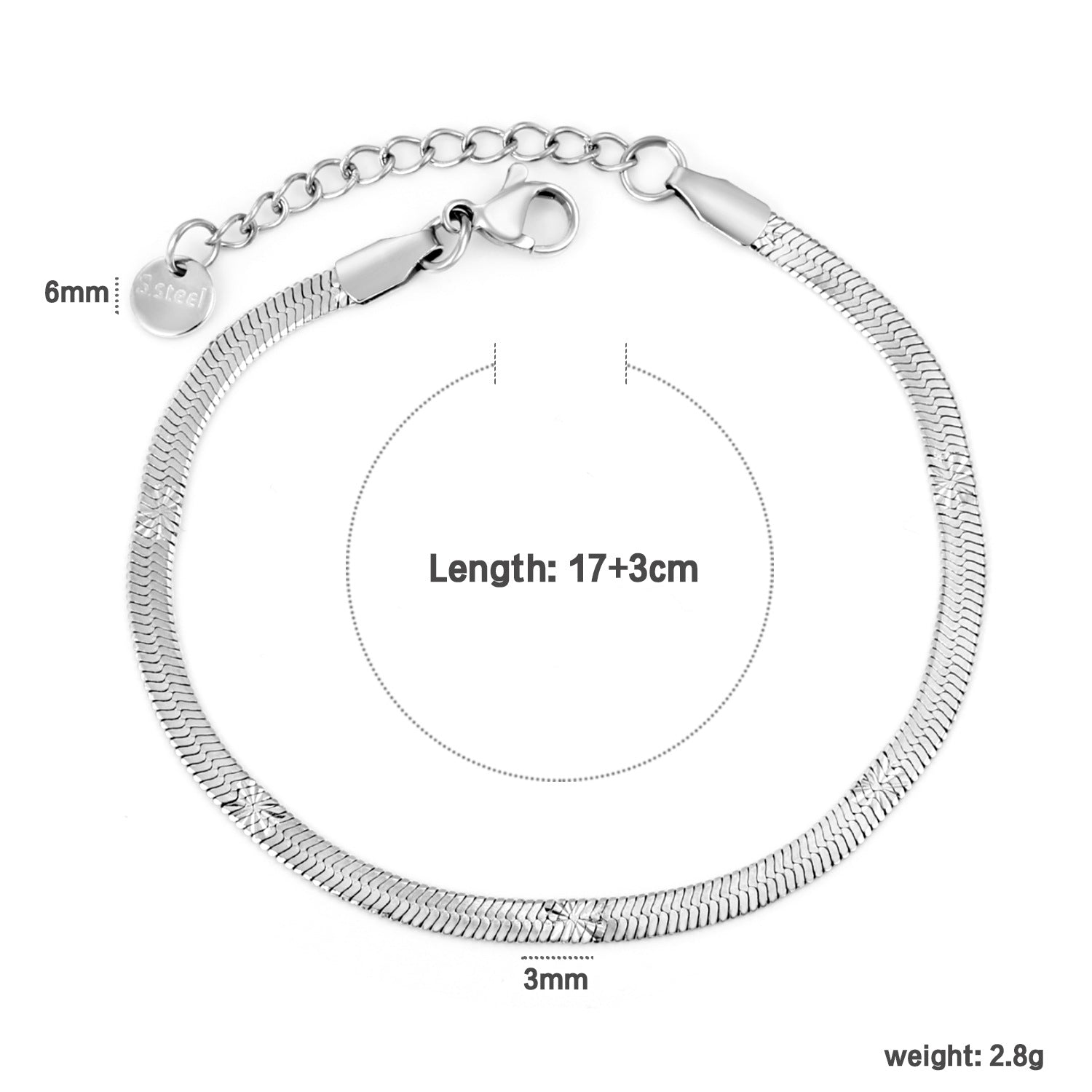 Damen modernes Edelstahl-Armband mit verstellbarem Verschluss Shop Nory