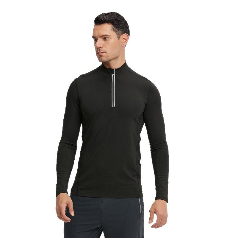 Herren Langarm-Trainingsshirt mit Halb-Reißverschluss und atmungsaktivem Funktionsmaterial Shop Nory