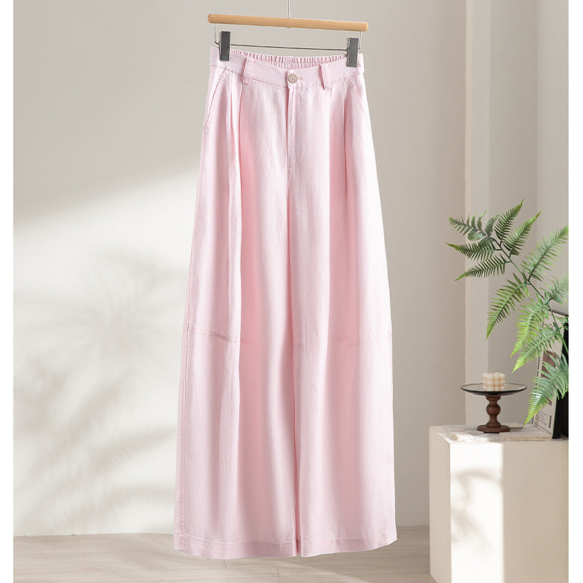 Damen Leichte High-Waist Palazzo-Hose mit vorderer Bundfalte, teilelastischem Bund und seitlichen Eingrifftaschen Shop Nory