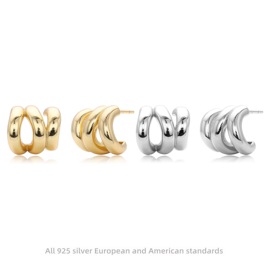 Damen Ohrhänger im eleganten, geschwungenen Design aus hochwertigem 925 Sterling Silber Shop Nory