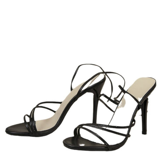 Damen Hochhackige Riemchen-Sandalen mit eleganter Schnürung