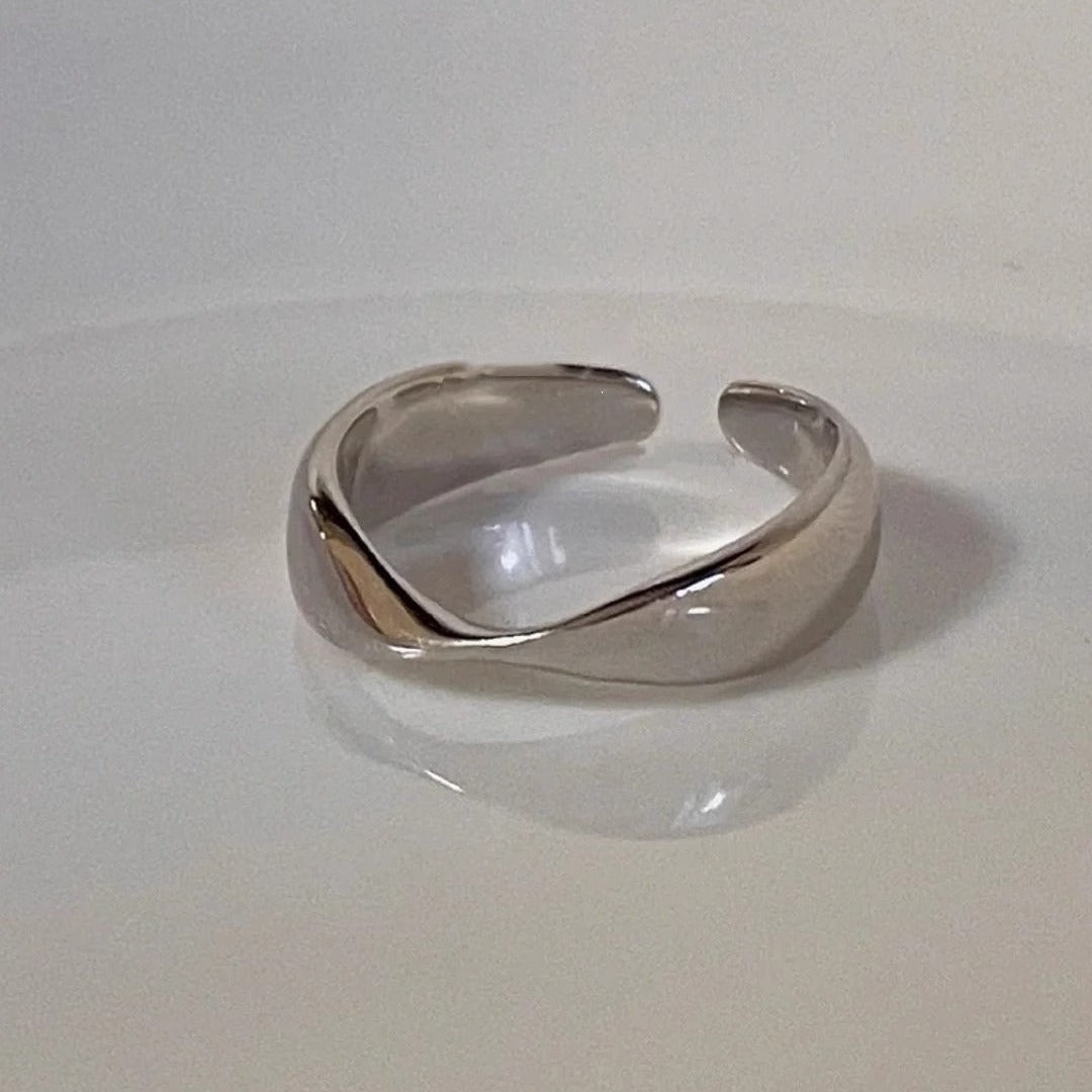 Damen Offener, geschwungener Ring aus hochwertigem Silber Shop Nory