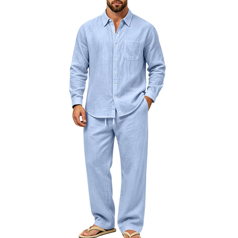 Herren legeres Leinen-Hemd mit weiter Lounge-Hose Shop Nory