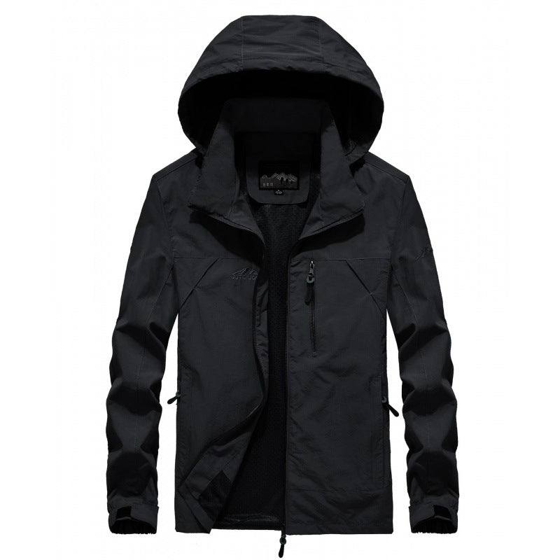 Herren leichte atmungsaktive Softshell-Trekkingjacke mit Kapuze und Mesh-Futter Shop Nory