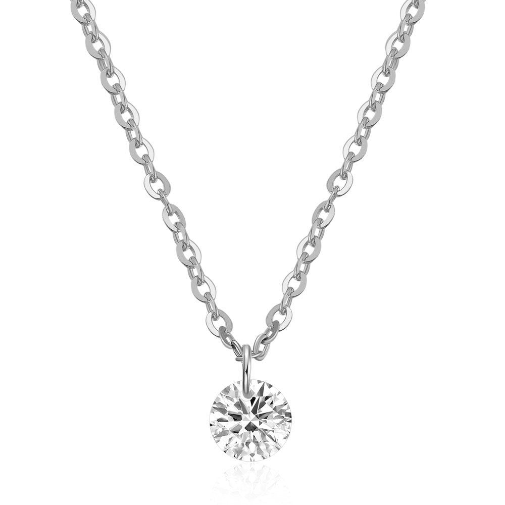 Damen Halskette mit funkelndem Kristallanhänger und eleganter Gliederkette Shop Nory
