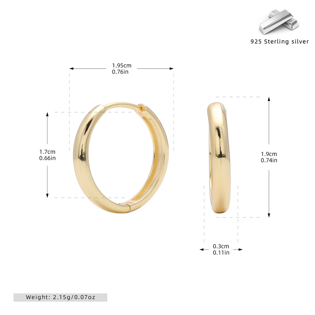 Damen Creolen mit poliertem Design aus hochwertigem 925 Sterling Silber Shop Nory