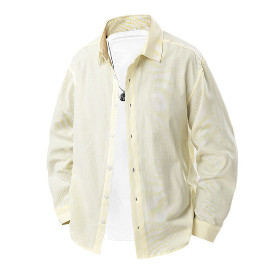 Herren gestreiftes Overshirt-Hemd mit lockerer Passform und Kentkragen Shop Nory