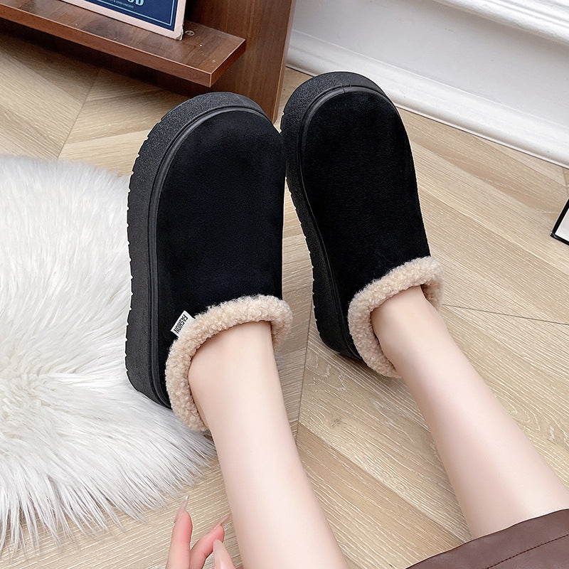Damen Kuschelige Slipper‑Pantoffeln mit hohem Plateau und Teddyinnenfutter Shop Nory